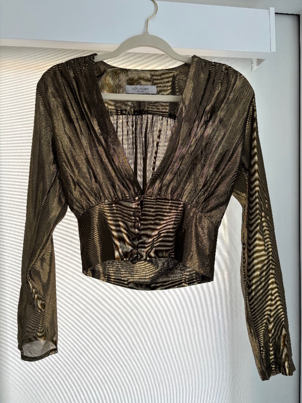 Nonchalant the Label Gold Silk Top